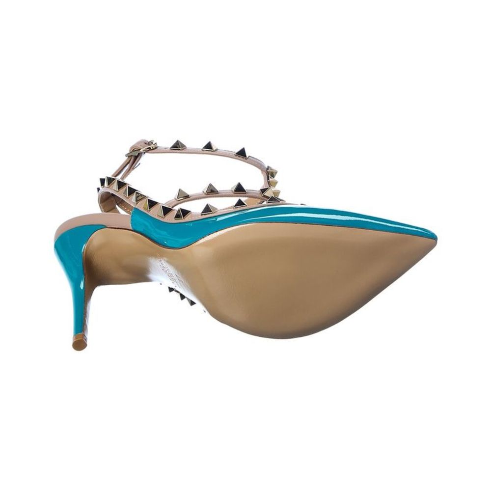 Valentino Rockstud Caged 100 Patent Pump, Green - Picture 4 of 5